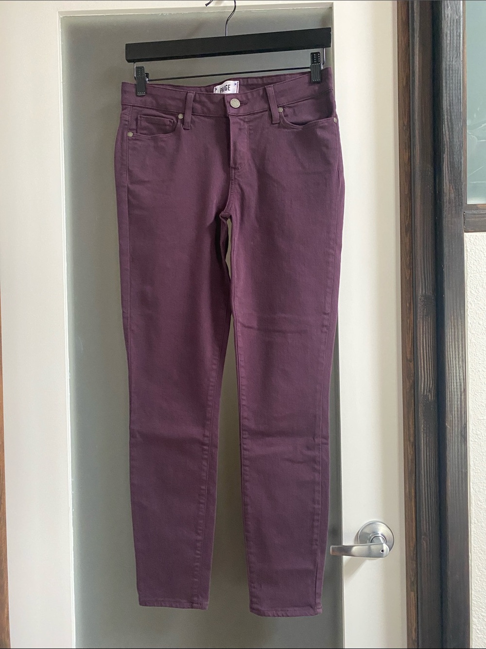 PAIGE Verdugo Ankle Skinny Jeans in Deep Plum